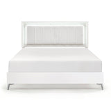 Ripple White Eastern King Led Panel Bed by Homelegance at Eve Furniture