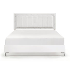 Ripple White Eastern King Led Panel Bed by Homelegance at Eve Furniture