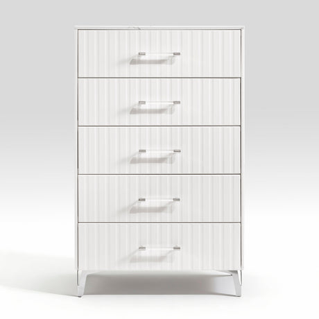 Ripple White Led Panel Bedroom Set by Homelegance at Eve Furniture