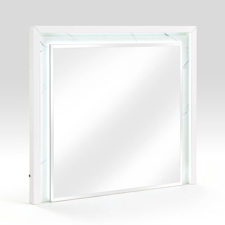 Ripple White Led Panel Bedroom Set by Homelegance at Eve Furniture