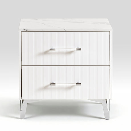 Ripple White Night Stand by Homelegance at Eve Furniture