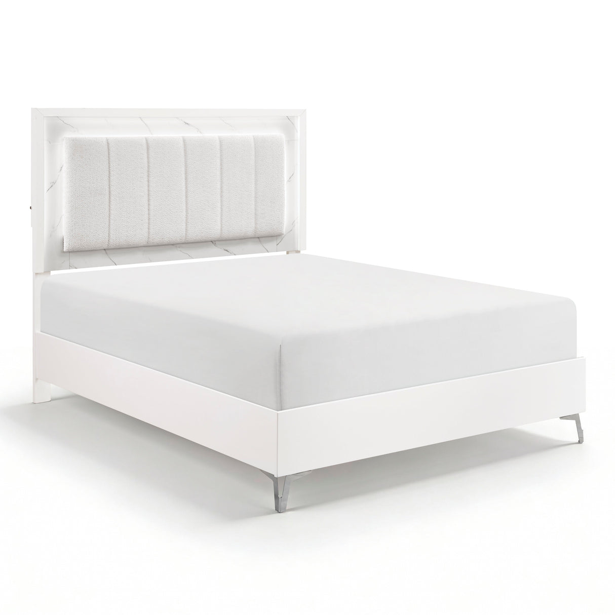 Ripple White Queen Bed by Homelegance at Eve Furniture