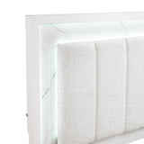 Ripple White Queen Led Panel Bed by Homelegance at Eve Furniture