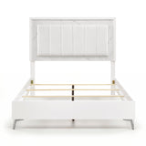 Ripple White Queen Led Panel Bed by Homelegance at Eve Furniture