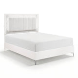 Ripple White Queen Led Panel Bed by Homelegance at Eve Furniture
