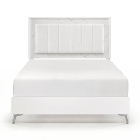 Ripple White Queen Led Panel Bed by Homelegance at Eve Furniture