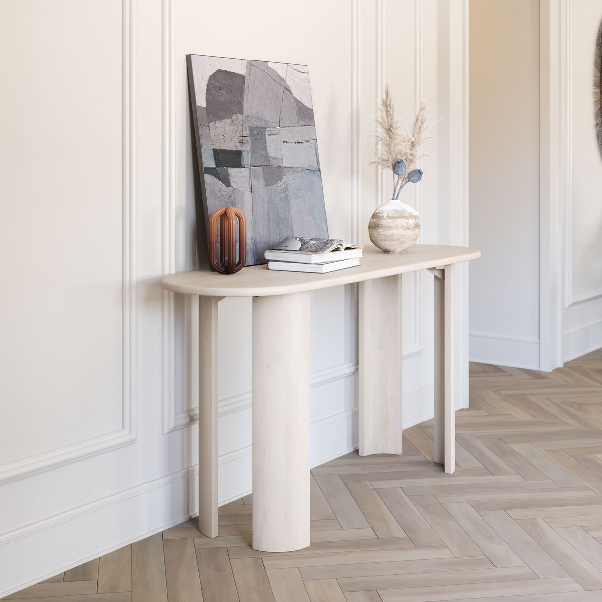 Risan Console Table Whitewashed by Zuomod at Eve Furniture