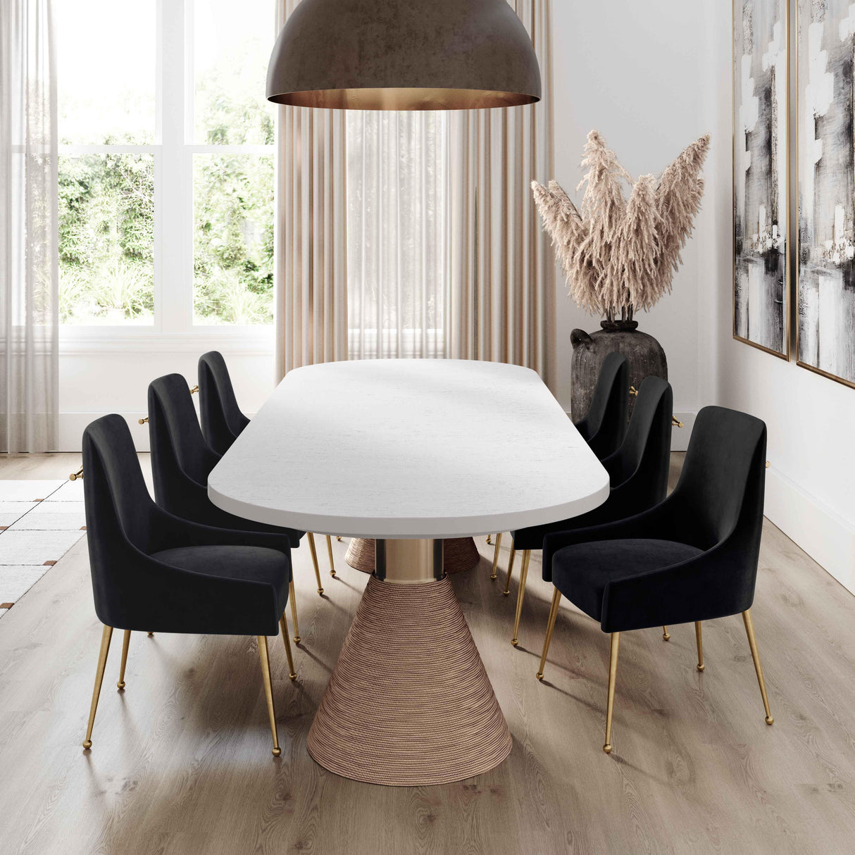 Rishi Rope 120" Oval Dining Table by TOV Furniture at Eve Furniture