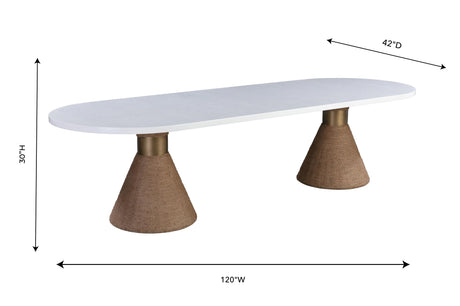 Rishi Rope 120" Oval Dining Table by TOV Furniture at Eve Furniture