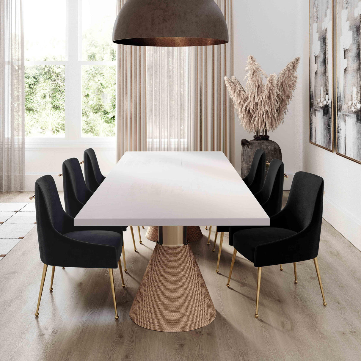 Rishi Rope 120" Rectangular Dining Table by TOV Furniture at Eve Furniture