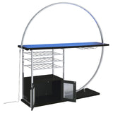 Risley 2-door Circular LED Home Bar with Wine Storage Dark Charcoal