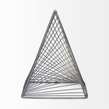 Risley 8L x 8W Gray Metal Triangular Decorative Object by Mercana at Eve Furniture