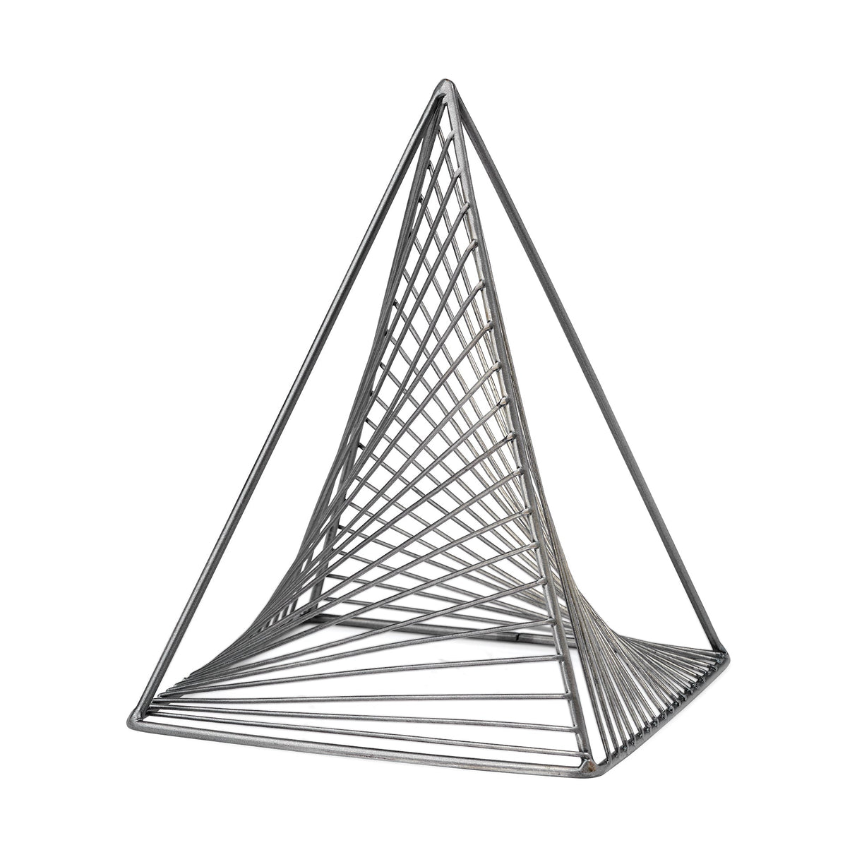 Risley 8L x 8W Gray Metal Triangular Decorative Object by Mercana at Eve Furniture