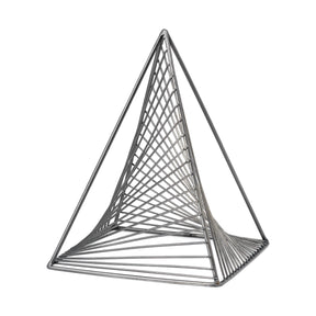 Risley 8L x 8W Gray Metal Triangular Decorative Object by Mercana at Eve Furniture
