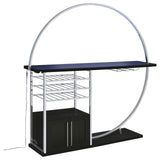 Risley Dark Charcoal 2-door Circular LED Home Bar with Wine Storage by Coaster at Eve Furniture