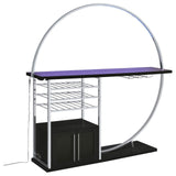 Risley Dark Charcoal 2-door Circular LED Home Bar with Wine Storage by Coaster at Eve Furniture