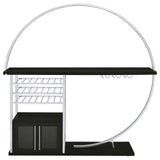Risley Dark Charcoal 2-door Circular LED Home Bar with Wine Storage by Coaster at Eve Furniture
