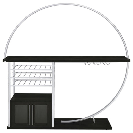 Risley Dark Charcoal 2-door Circular LED Home Bar with Wine Storage by Coaster at Eve Furniture
