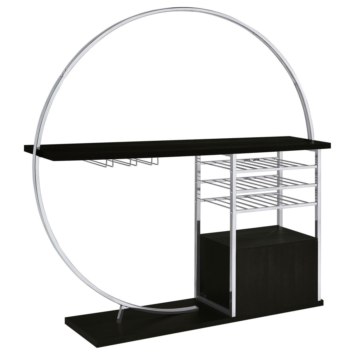 Risley Dark Charcoal 2-door Circular LED Home Bar with Wine Storage by Coaster at Eve Furniture
