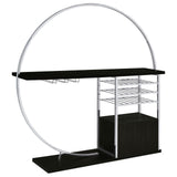 Risley Dark Charcoal 2-door Circular LED Home Bar with Wine Storage by Coaster at Eve Furniture