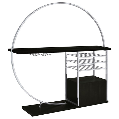 Risley Dark Charcoal 2-door Circular LED Home Bar with Wine Storage by Coaster at Eve Furniture