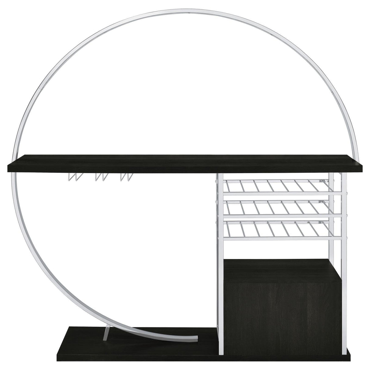 Risley Dark Charcoal 2-door Circular LED Home Bar with Wine Storage by Coaster at Eve Furniture