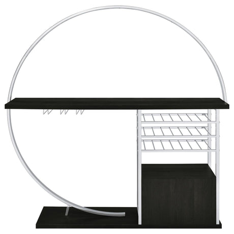 Risley Dark Charcoal 2-door Circular LED Home Bar with Wine Storage by Coaster at Eve Furniture
