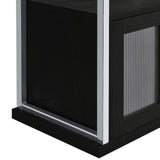 Risley Dark Charcoal 2-door Circular LED Home Bar with Wine Storage by Coaster at Eve Furniture