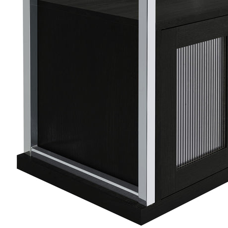 Risley Dark Charcoal 2-door Circular LED Home Bar with Wine Storage by Coaster at Eve Furniture