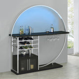 Risley Dark Charcoal 2-door Circular LED Home Bar with Wine Storage by Coaster at Eve Furniture