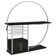 Risley Dark Charcoal 2-door Circular LED Home Bar with Wine Storage by Coaster at Eve Furniture