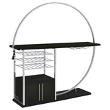 Risley Dark Charcoal 2-door Circular LED Home Bar with Wine Storage by Coaster at Eve Furniture