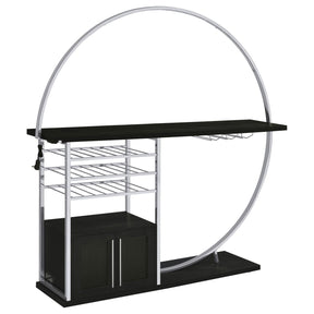 Risley Dark Charcoal 2-door Circular LED Home Bar with Wine Storage by Coaster at Eve Furniture
