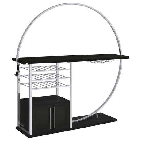 Risley Dark Charcoal 2-door Circular LED Home Bar with Wine Storage by Coaster at Eve Furniture