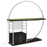 Risley Dark Charcoal 2-door Circular LED Home Bar with Wine Storage by Coaster at Eve Furniture
