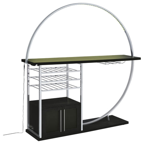 Risley Dark Charcoal 2-door Circular LED Home Bar with Wine Storage by Coaster at Eve Furniture