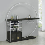 Risley Dark Charcoal 2-door Circular LED Home Bar with Wine Storage by Coaster at Eve Furniture