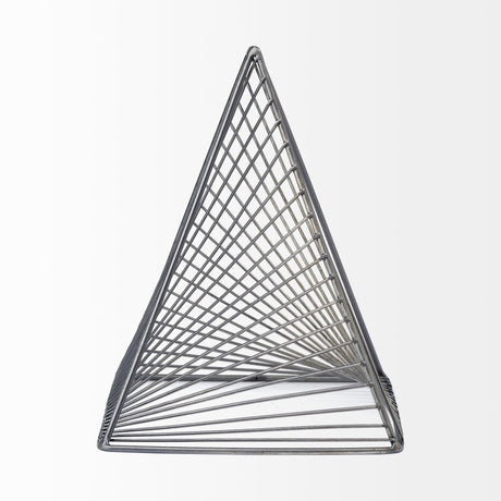 Risley Gray Metal Triangular Decorative Object by Mercana at Eve Furniture
