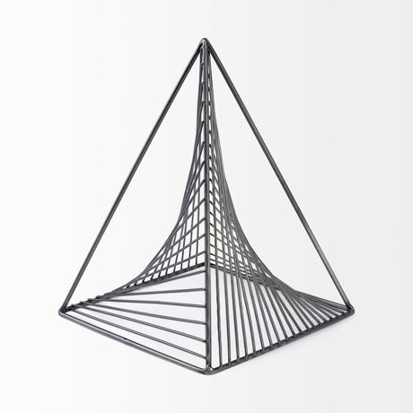 Risley Gray Metal Triangular Decorative Object by Mercana at Eve Furniture