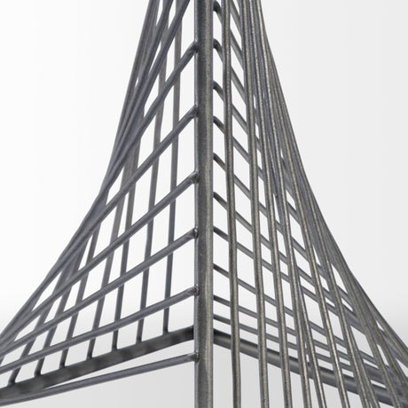 Risley Gray Metal Triangular Decorative Object by Mercana at Eve Furniture