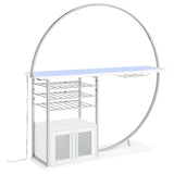 Risley White High Gloss 2-door Circular LED Home Bar with Wine Storage by Coaster at Eve Furniture
