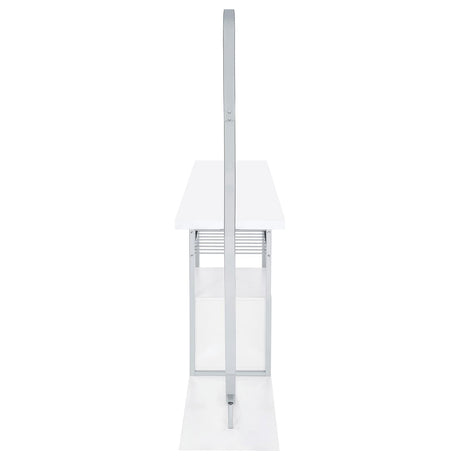 Risley White High Gloss 2-door Circular LED Home Bar with Wine Storage by Coaster at Eve Furniture