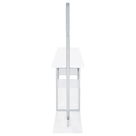 Risley White High Gloss 2-door Circular LED Home Bar with Wine Storage by Coaster at Eve Furniture