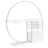 Risley White High Gloss 2-door Circular LED Home Bar with Wine Storage by Coaster at Eve Furniture