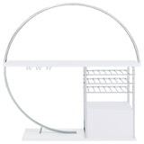 Risley White High Gloss 2-door Circular LED Home Bar with Wine Storage by Coaster at Eve Furniture