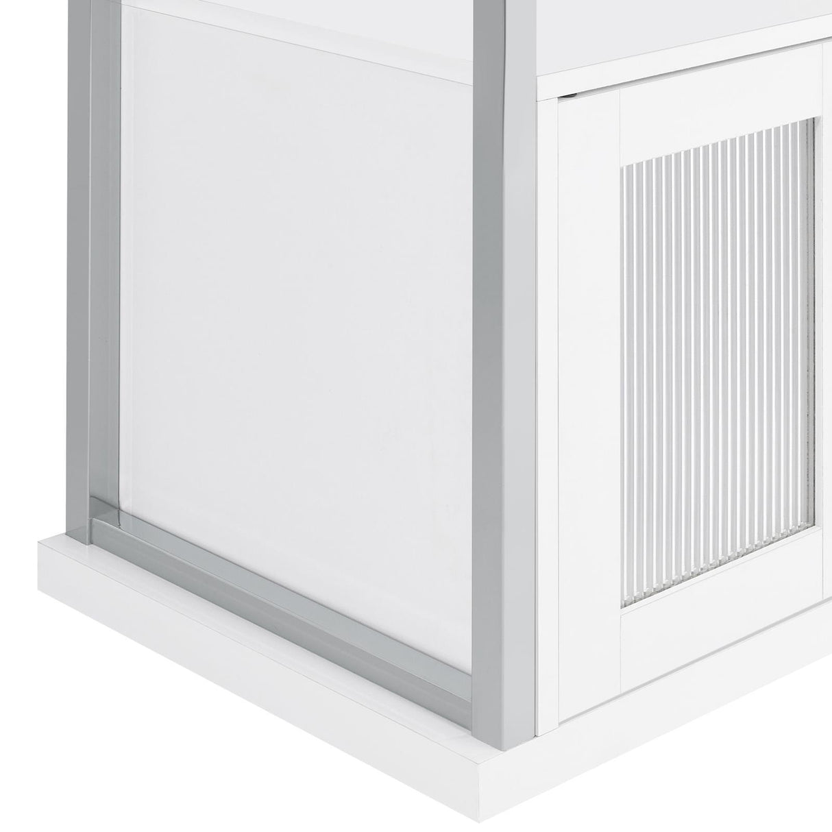 Risley White High Gloss 2-door Circular LED Home Bar with Wine Storage by Coaster at Eve Furniture