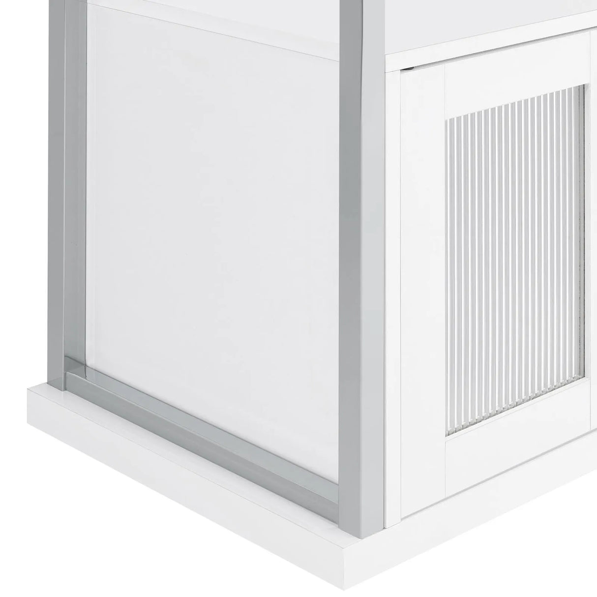 Risley White High Gloss 2-door Circular LED Home Bar with Wine Storage by Coaster at Eve Furniture
