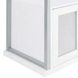 Risley White High Gloss 2-door Circular LED Home Bar with Wine Storage by Coaster at Eve Furniture