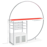 Risley White High Gloss 2-door Circular LED Home Bar with Wine Storage by Coaster at Eve Furniture