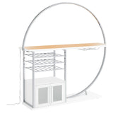 Risley White High Gloss 2-door Circular LED Home Bar with Wine Storage by Coaster at Eve Furniture